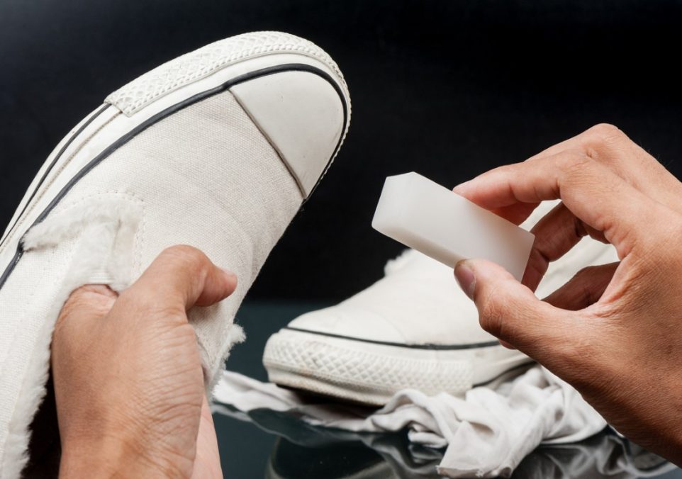 cleaning white shoes