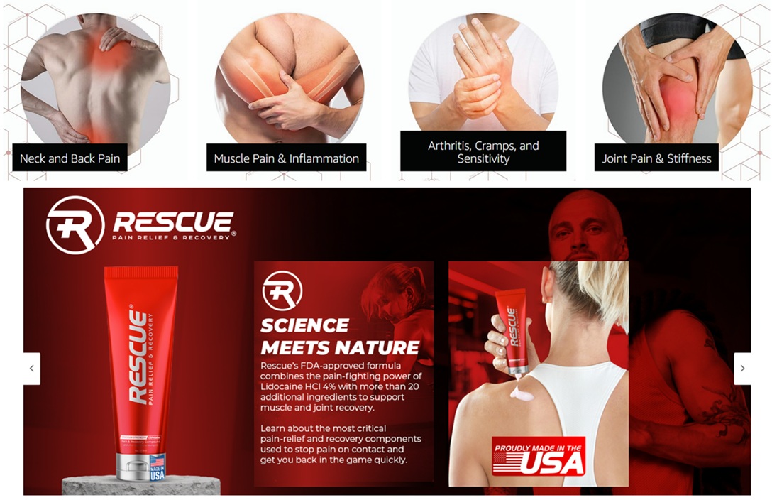 Rescue muscle relief cream